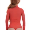 All-over lace-and-mesh bodysuit with thong back that holds a clean line under fitted clothing.
