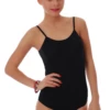 Soft black wool tank bodysuit by Tiara Galiano, a warm breathable base under knitwear through the cold months.