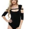 Blouse-style scoop-neck cotton bodysuit by Tiara Galiano, a pared-back layer under a blazer or knit.