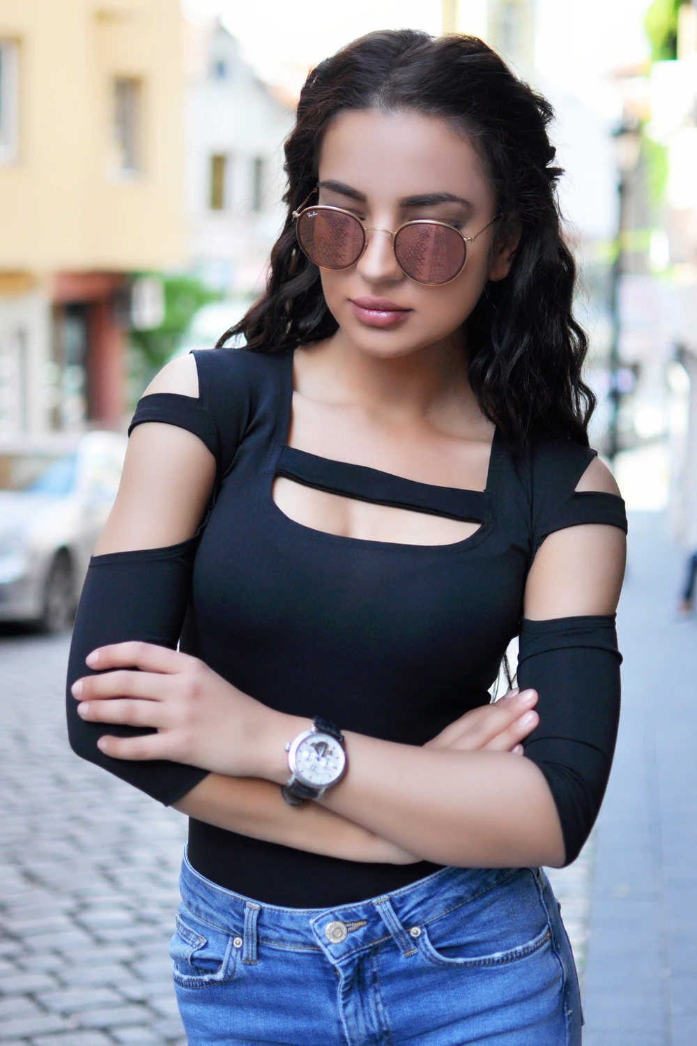 Breathable long-sleeve cotton bodysuit with hook-and-eye closure and a clean thong line.