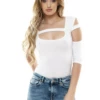 Breathable scoop-neck cotton bodysuit with hook-and-eye gusset closure that stays tucked all day.