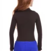 Cotton-blend bodysuit with brazilian cut and long sleeves, smooth down to a clean tucked line.