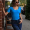 Breathable cotton-blend bodysuit with short sleeves, a dependable everyday layer under everything.