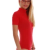 Breathable cotton-blend bodysuit with short sleeves, a neat tidy top worn on its own.