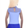 Sleeveless cotton-blend bodysuit with a polo-style mock neck and decorative lace finish.