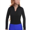 Long-sleeve cotton-blend bodysuit with V-neck, smooth and breathable for layering under knits.
