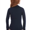 Breathable cotton-blend bodysuit with V-neck and long sleeves, easy to layer under knits or shirts.