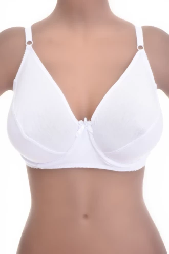 Breathable cotton-blend soft-cup bra with an unpadded natural shape and a flat steady underband for daily wear.