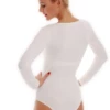 Cotton bodysuit with scoop neck and bikini coverage, sitting close for a smooth everyday line.