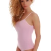 Cotton bodysuit with scoop neck and spaghetti straps, a minimal base under summer dresses.