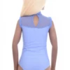Sleeveless cotton bodysuit with mock neck and bikini cut, soft and comfortable against the skin.