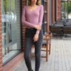 Cotton shirt bodysuit with scoop neck and bikini cut, fuller coverage than a brazilian or thong.