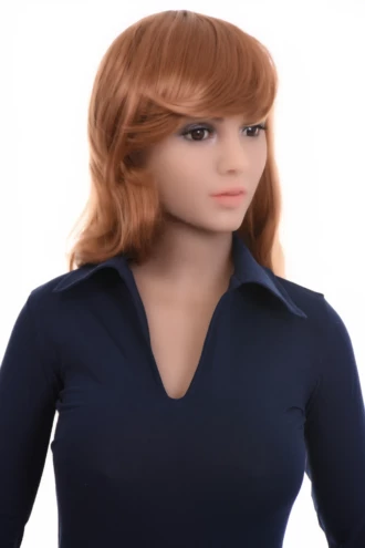Cotton bodysuit in a shirt silhouette with V-neck and long sleeves, breathable for daily wear.