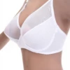 Cotton soft-cup bra with unpadded cups and a sheer mesh trim, breathable with a light see-through edge.