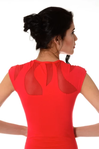 Cotton-blend tee bodysuit with thong bottom, breathable and close for a smooth line under clothing.