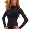 Fine semi-sheer mesh bodysuit with thong back that sits close for a smooth line under clothing.