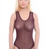 Fine mesh tank bodysuit with brazilian coverage, close and light for a smooth line under clothing.
