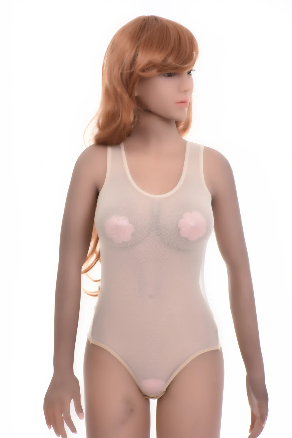 Fine mesh tank bodysuit with brazilian coverage, close and light for a smooth line under clothing.