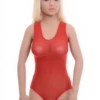 Fine mesh tank bodysuit with brazilian coverage, close and light for a smooth line under clothing.