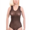 Fine mesh tank bodysuit with brazilian coverage, close and light for a smooth line under clothing.