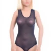 Fine mesh tank bodysuit with brazilian coverage, close and light for a smooth line under clothing.