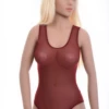 Fine mesh tank bodysuit with brazilian coverage, close and light for a smooth line under clothing.