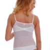 Fine mesh tank bodysuit with thong back that sits close to the body for a clean line under clothing.