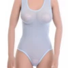 Fine sleeveless mesh tank bodysuit with thong cut for a clean line under fitted clothing.