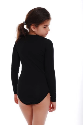 Kids' cotton-blend bodysuit by Tiara Galiano with long sleeves, breathable and hard-wearing for active days.