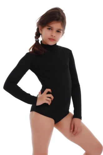 Kids' cotton-blend bodysuit by Tiara Galiano with long sleeves, a tidy layer under a school jumper or pinafore.
