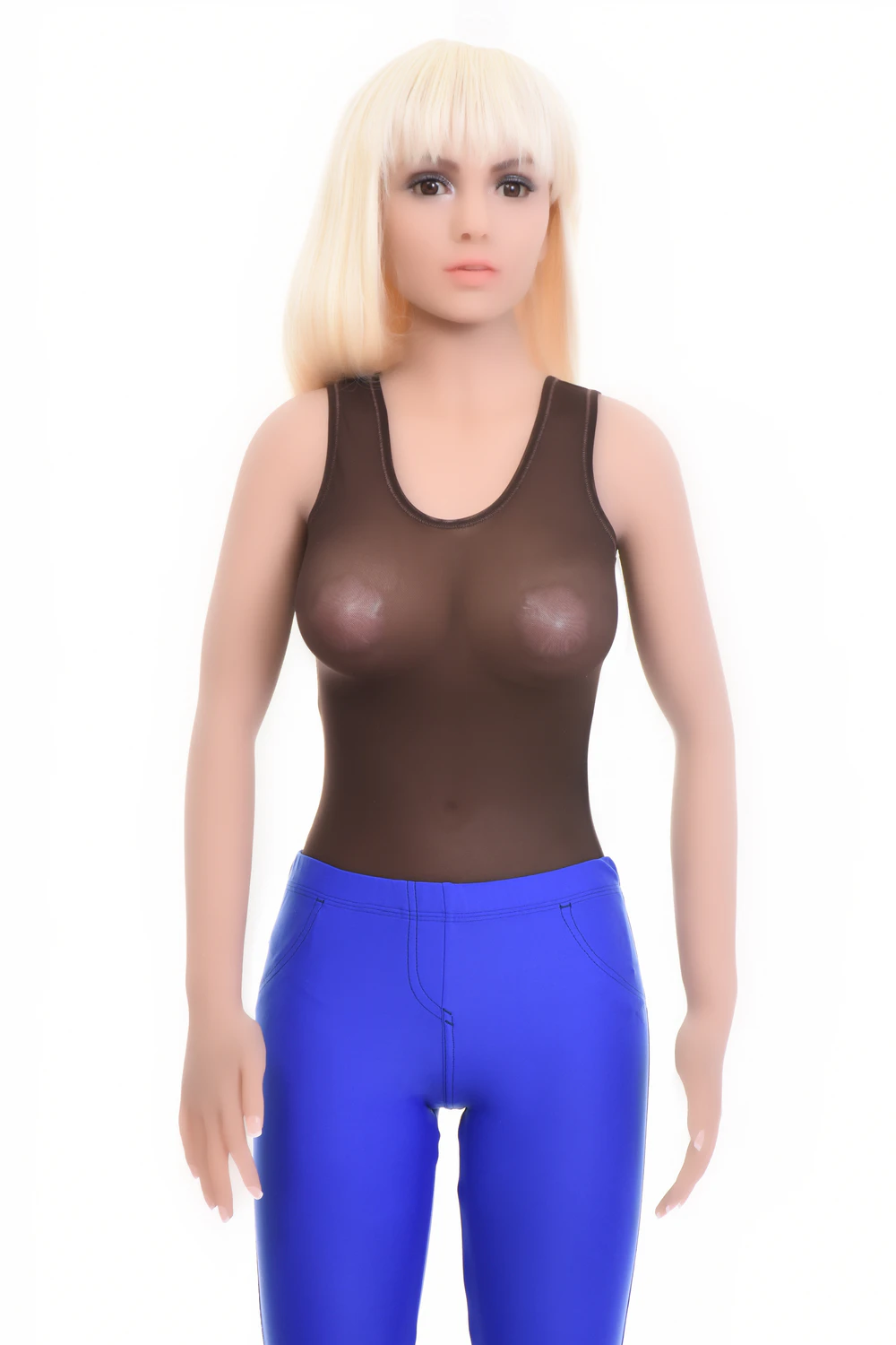 Lightweight mesh bodysuit with brazilian back, a touch more coverage than a thong, close to the body.