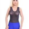 Lightweight mesh bodysuit with brazilian back, a touch more coverage than a thong, close to the body.