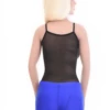 Lightweight sleeveless mesh bodysuit with spaghetti straps, light enough to wear alone with jeans.