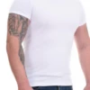 Soft cotton-blend crew-neck tee for men, breathable and gentle against the skin for all-day wear.