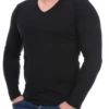 Stretchy cotton-blend long-sleeve tee for men that pulls on easily and moves with the body.