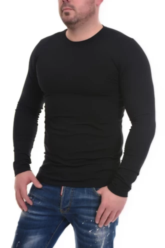 Stretchy cotton-blend long-sleeve tee for men that follows the body and pulls on with ease.