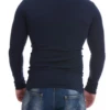 Soft cotton-blend men's round-neck top that holds its shape and softness through repeated washing.