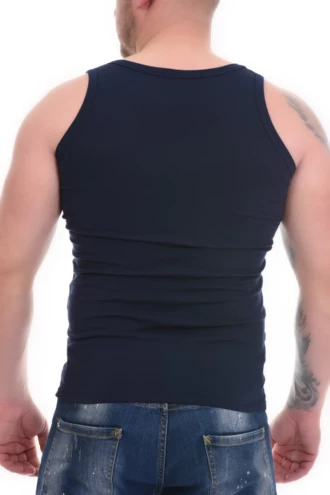 Soft cotton-blend sleeveless top for men with a little stretch for an easy pull-on fit.