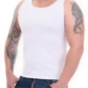 Soft cotton-blend men's tank top, an easy sleeveless base layer for everyday wear.