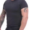Round-neck cotton-blend tee for men in a regular fit, a clean staple that layers under a shirt or stands alone.