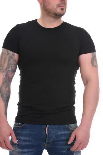 Stretchy cotton-blend everyday tee for men with a round neckline, easy to pull on and comfortable to wear.