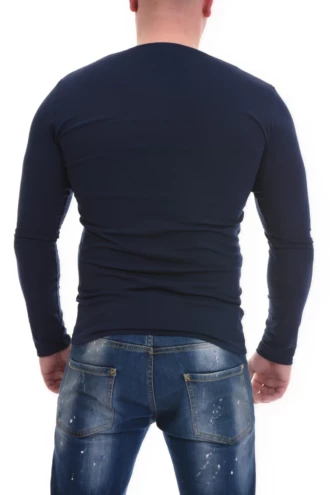 Soft cotton-blend men's V-neck top that holds its shape and softness through repeated washing.