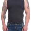 Dependable cotton-blend men's vest that holds its softness and shape wash after wash.