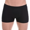 Men's cotton boxer briefs cut to hold close and prevent riding up under slim pants.
