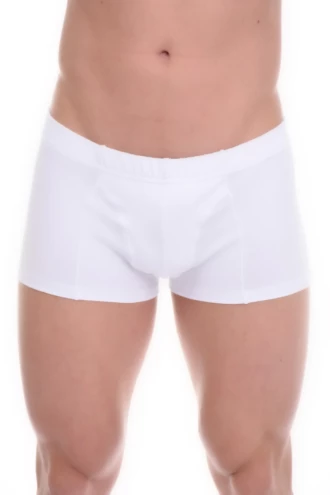 Breathable cotton men's boxers with an extended cut that covers the upper thigh and holds close.