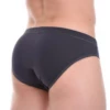 Men's cotton briefs cut with minimal coverage to sit smooth with no bunching under clothing.