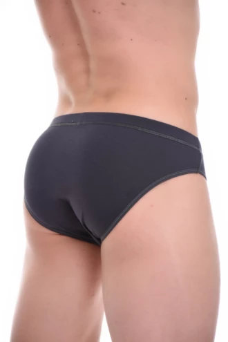 Men's cotton briefs cut with minimal coverage to sit smooth with no bunching under clothing.