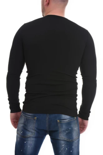 Soft breathable cotton men's long-sleeve top adding coverage and comfort on cooler days.