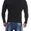 Soft breathable cotton men's long-sleeve top adding coverage and warmth on cooler days.