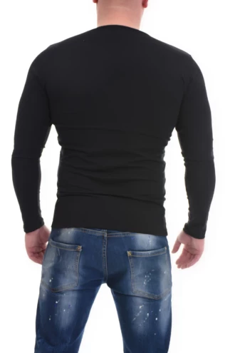 Soft breathable cotton men's long-sleeve top adding coverage and warmth on cooler days.